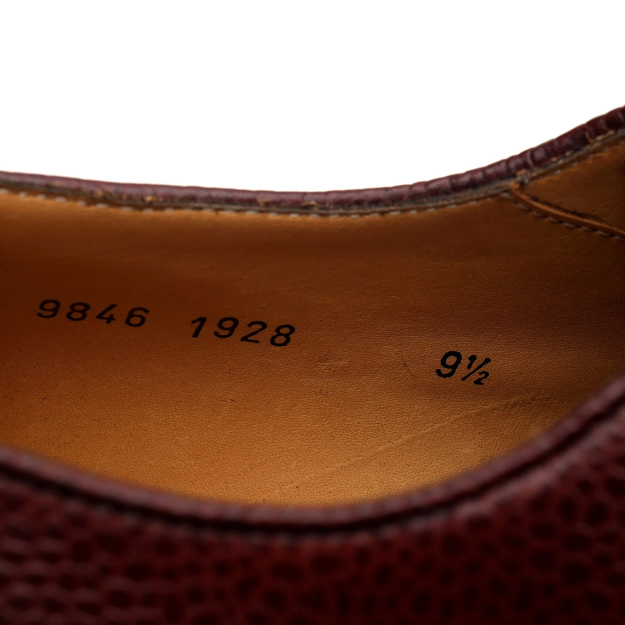 '9846' Burgundy Grain Leather Derby UK 9.5
