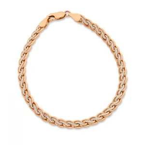 9ct Rose Gold Two Tone Silver Infused Bracelet