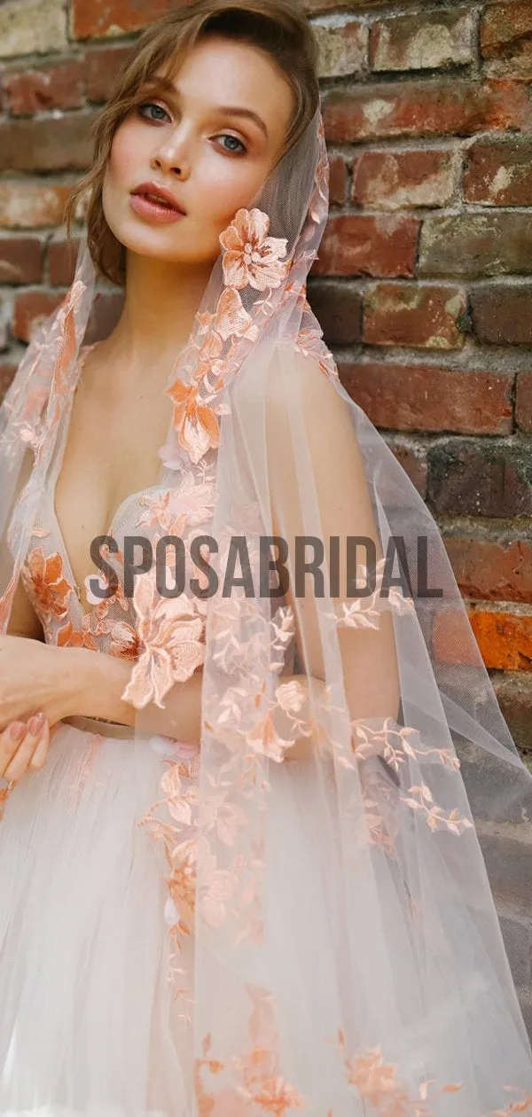 A-line Dream Elegant Vintage Long Wedding Dresses WD0500