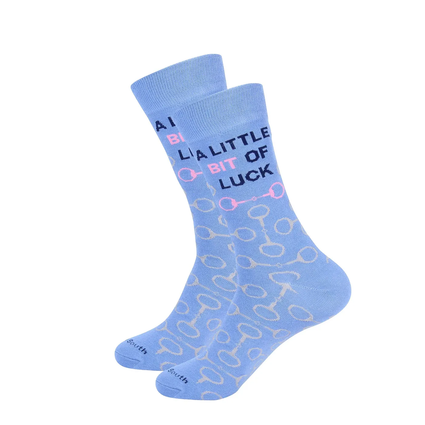 A Little Bit of Luck Horseracing Men's Socks - Blue