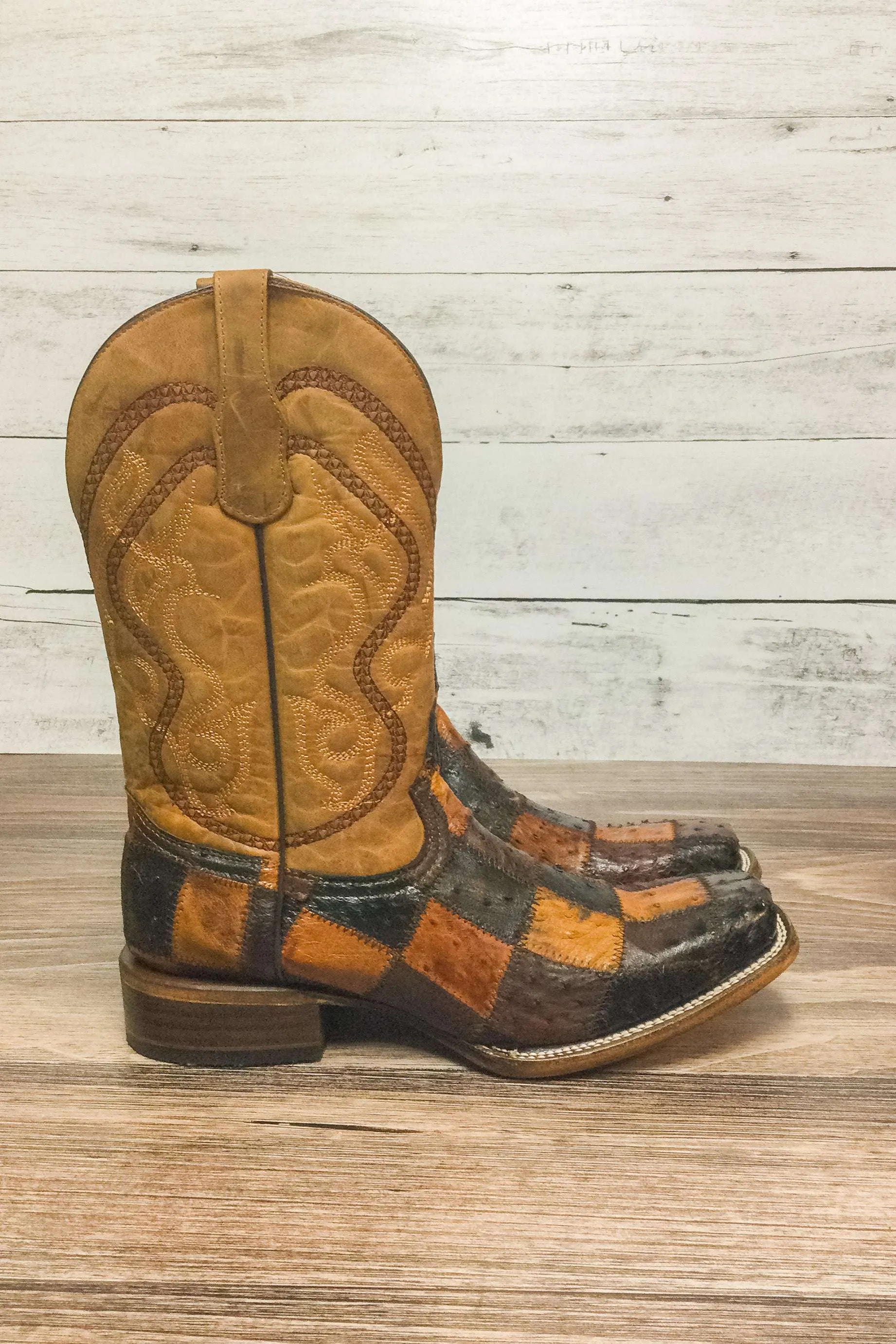 All Patched Up Ostrich Patchwork Boots by Circle G