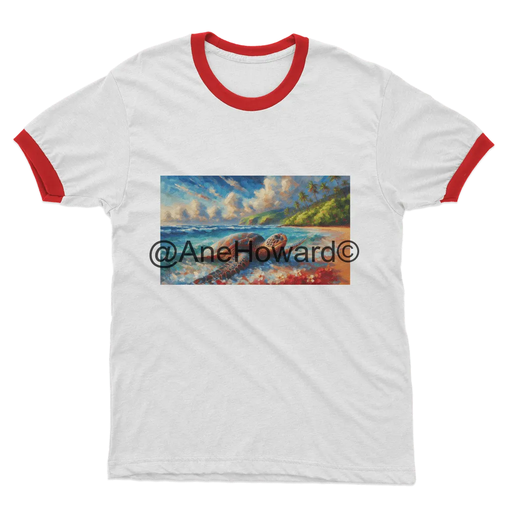 Aloha Sea Turtle Sea Turtle Ringer Cotton T-Shirt