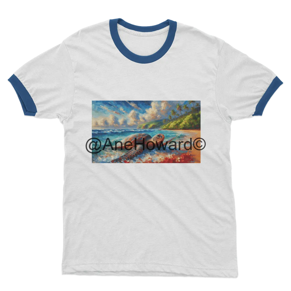 Aloha Sea Turtle Sea Turtle Ringer Cotton T-Shirt