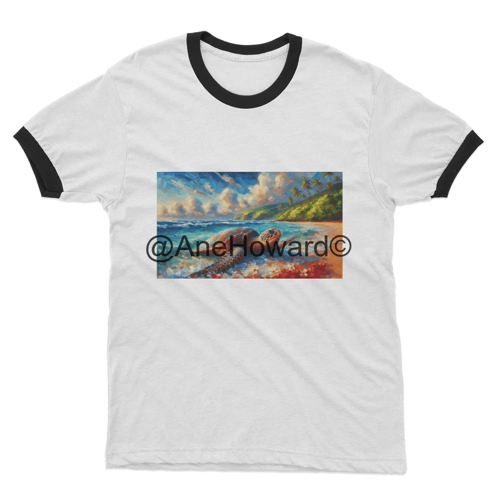 Aloha Sea Turtle Sea Turtle Ringer Cotton T-Shirt