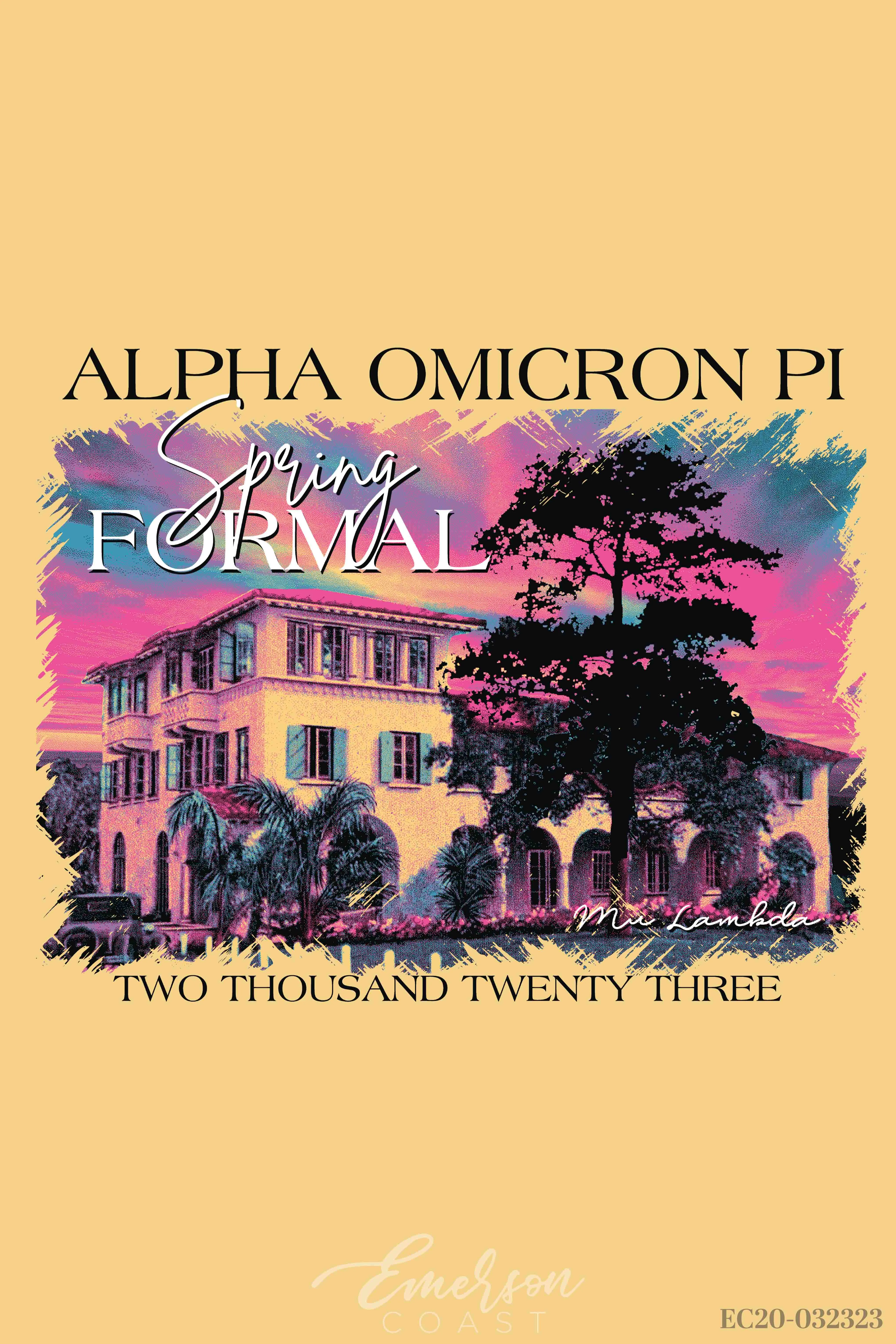 Alpha Omicron Pi Rollins College Formal T-shirt
