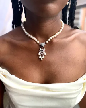 Angelina Pearl and Cubic Zirconia Necklace