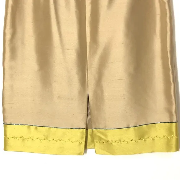 Ann Taylor Petite 100% Silk Skirt Stunning Floral Beading &amp; Embroidery Womens 8P
