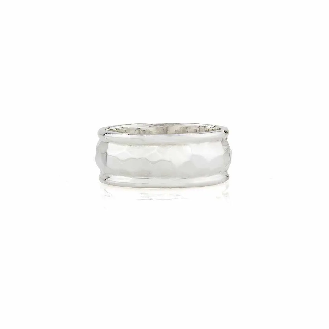 Anna Beck Hammered Cigar Ring - Silver
