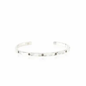 Anna Beck Labradorite Hammered Pavé Stacking Cuff - Silver