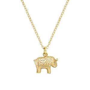 Anna Beck Small Elephant Necklace - Gold