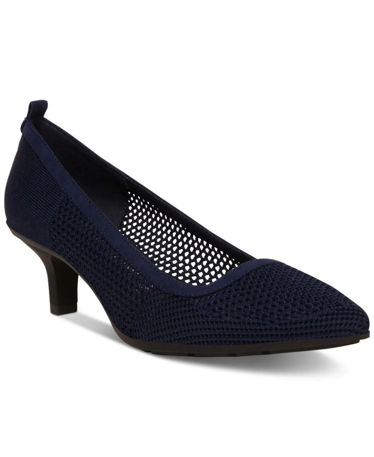 Anne Klein Womens Rebecca Pump Heeled Shoes REBE02F9 Navy Knit Blue 8.5M