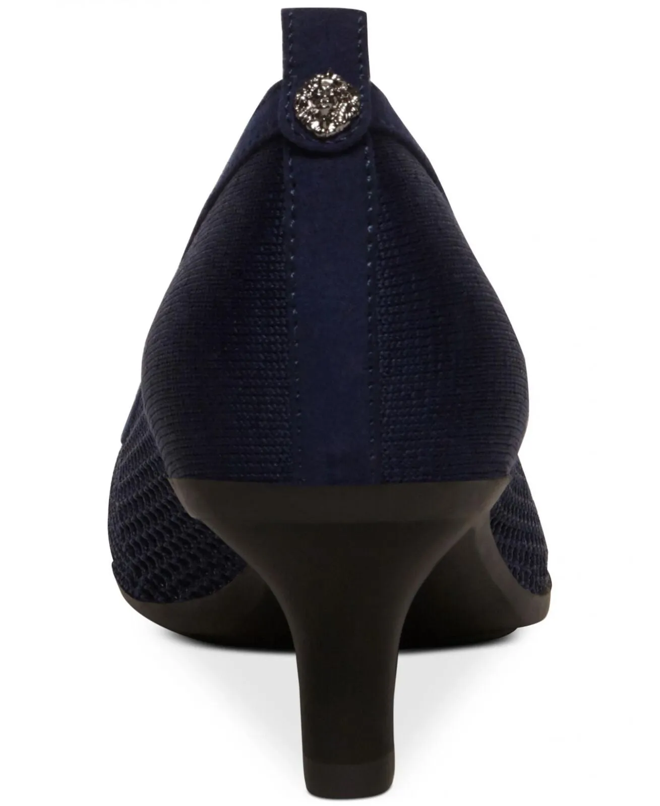Anne Klein Womens Rebecca Pump Heeled Shoes REBE02F9 Navy Knit Blue 8.5M
