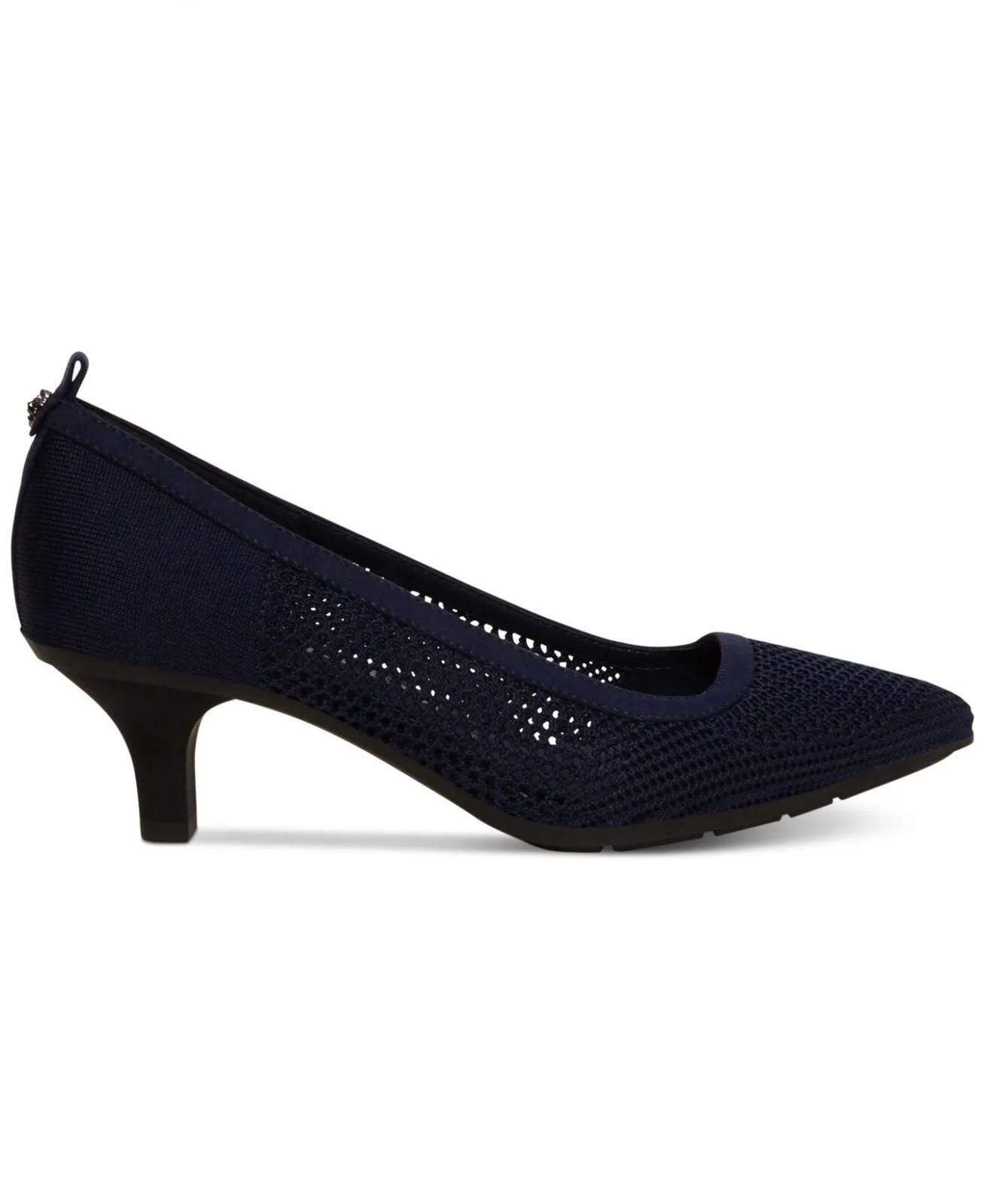 Anne Klein Womens Rebecca Pump Heeled Shoes REBE02F9 Navy Knit Blue 8.5M
