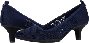 Anne Klein Womens Rebecca Pump Heeled Shoes REBE02F9 Navy Knit Blue 8.5M