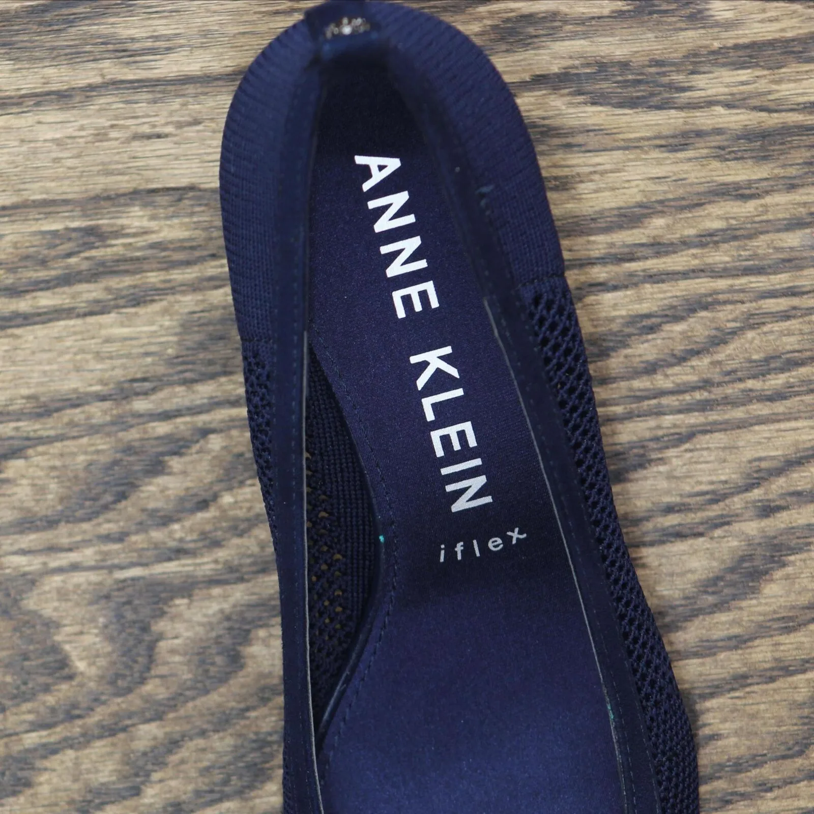 Anne Klein Womens Rebecca Pump Heeled Shoes REBE02F9 Navy Knit Blue 8.5M