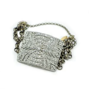 Antique Rhinestone Shoe Buckle Bracelet c1900