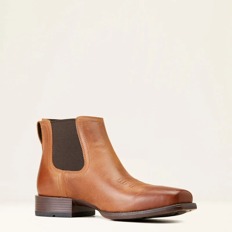 Ariat Men's Almond Booker Chelsea Blunt Toe Slip On Shoe/Boot