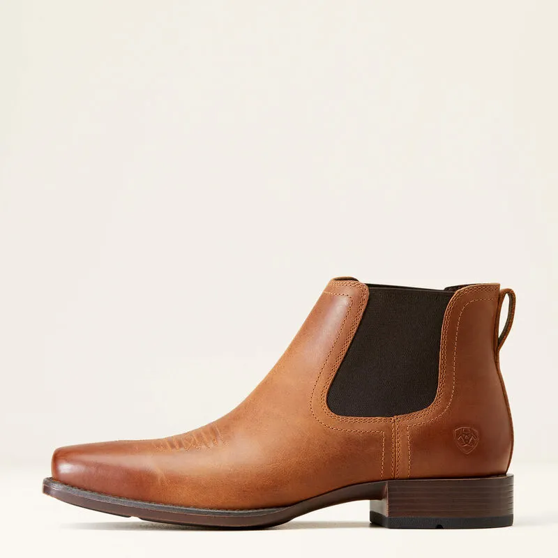 Ariat Men's Almond Booker Chelsea Blunt Toe Slip On Shoe/Boot