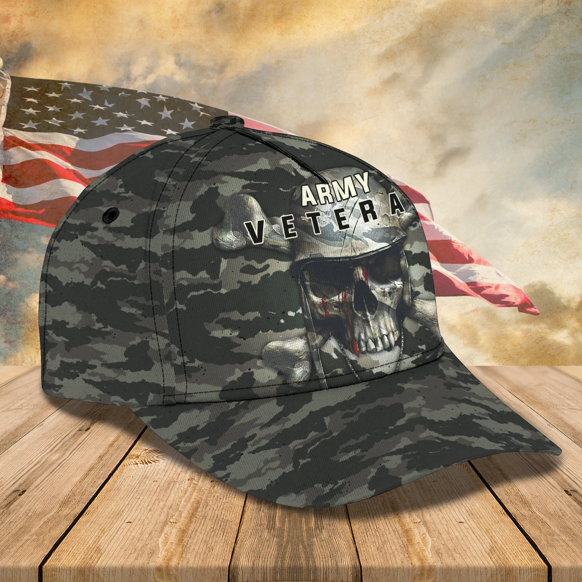 Army Veteran - Personalized Name Cap - Boom