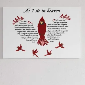 As I Sit In Heaven Cardinal Memorial Gift Canvas Print