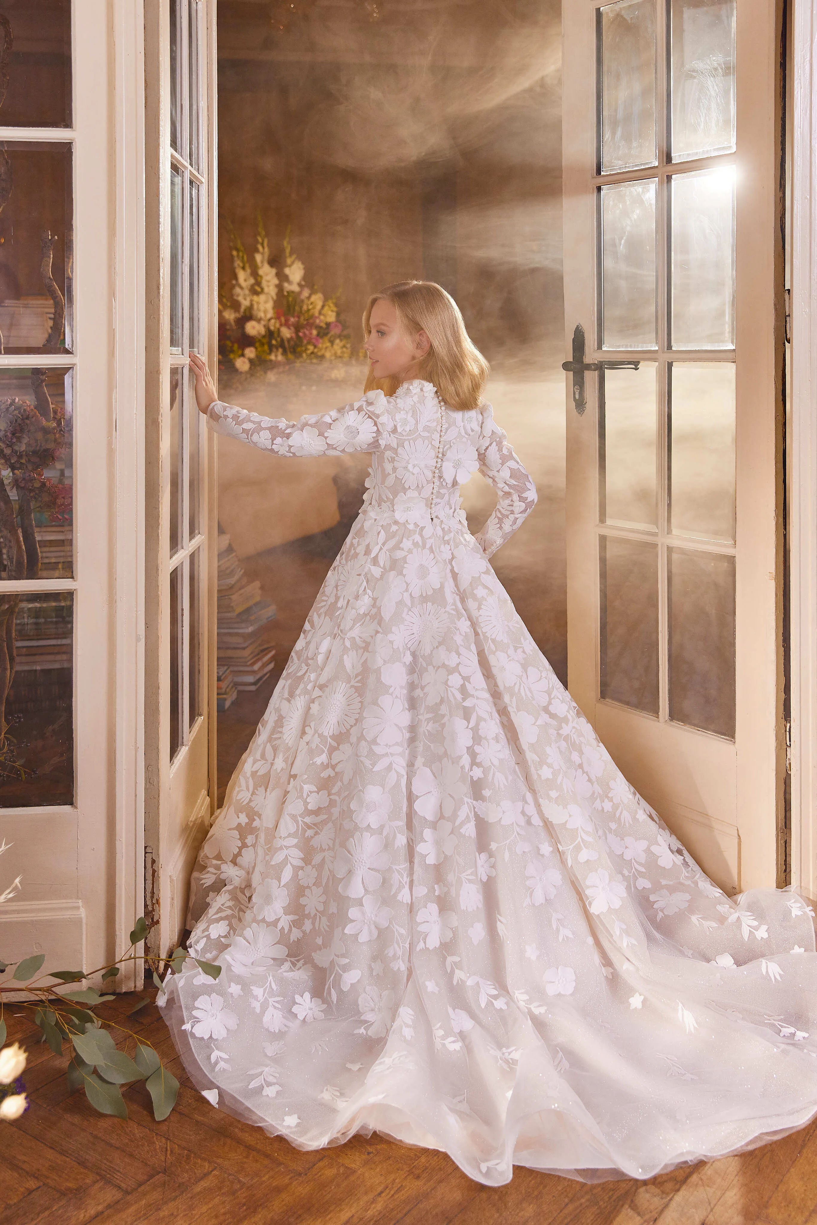 Astoria Floral Lace Dress with Long Sleeves
