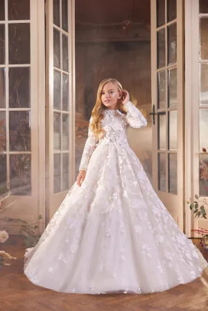 Astoria Floral Lace Dress with Long Sleeves