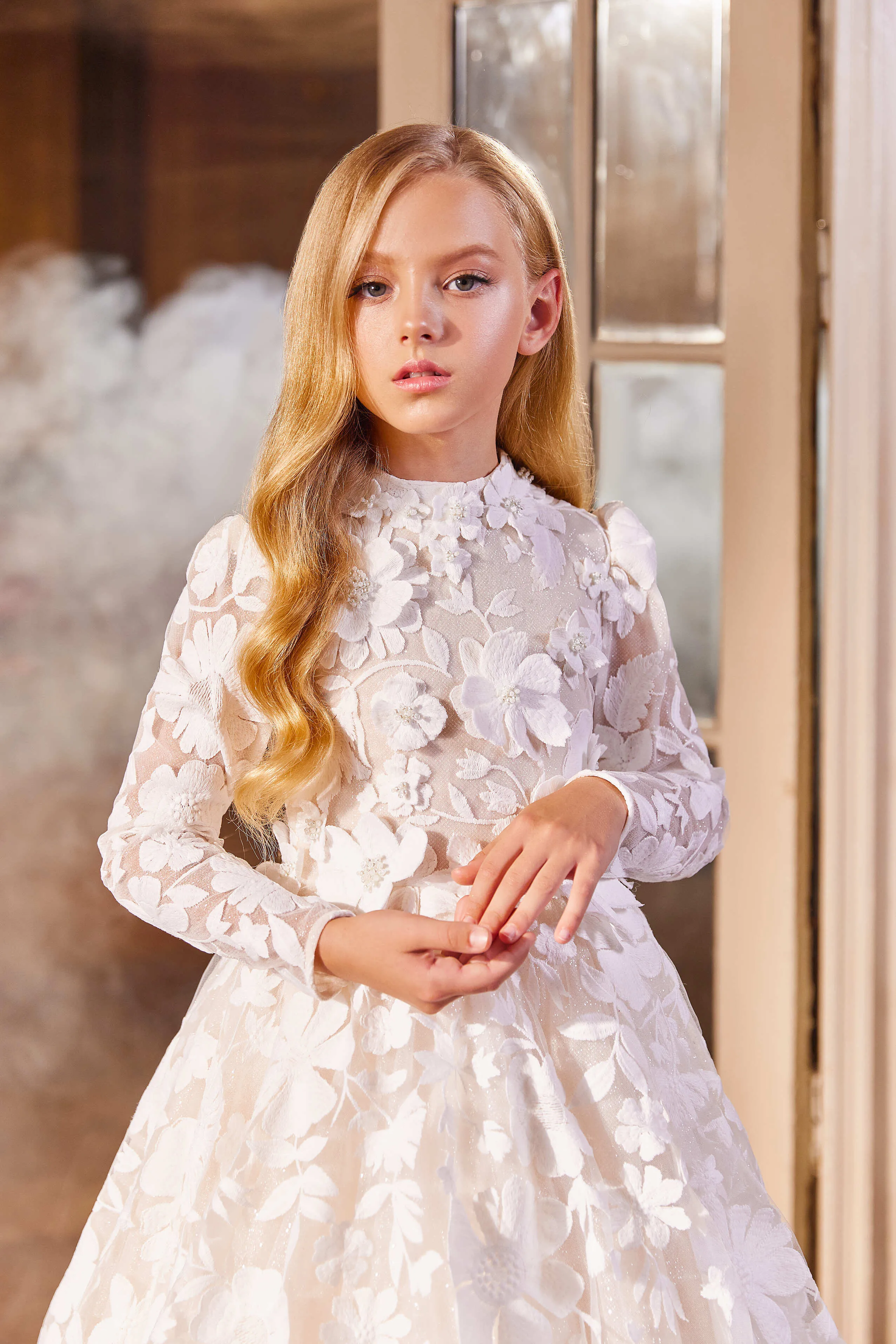 Astoria Floral Lace Dress with Long Sleeves