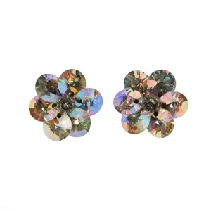 Aurora Borealis Beaded Clip Earrings