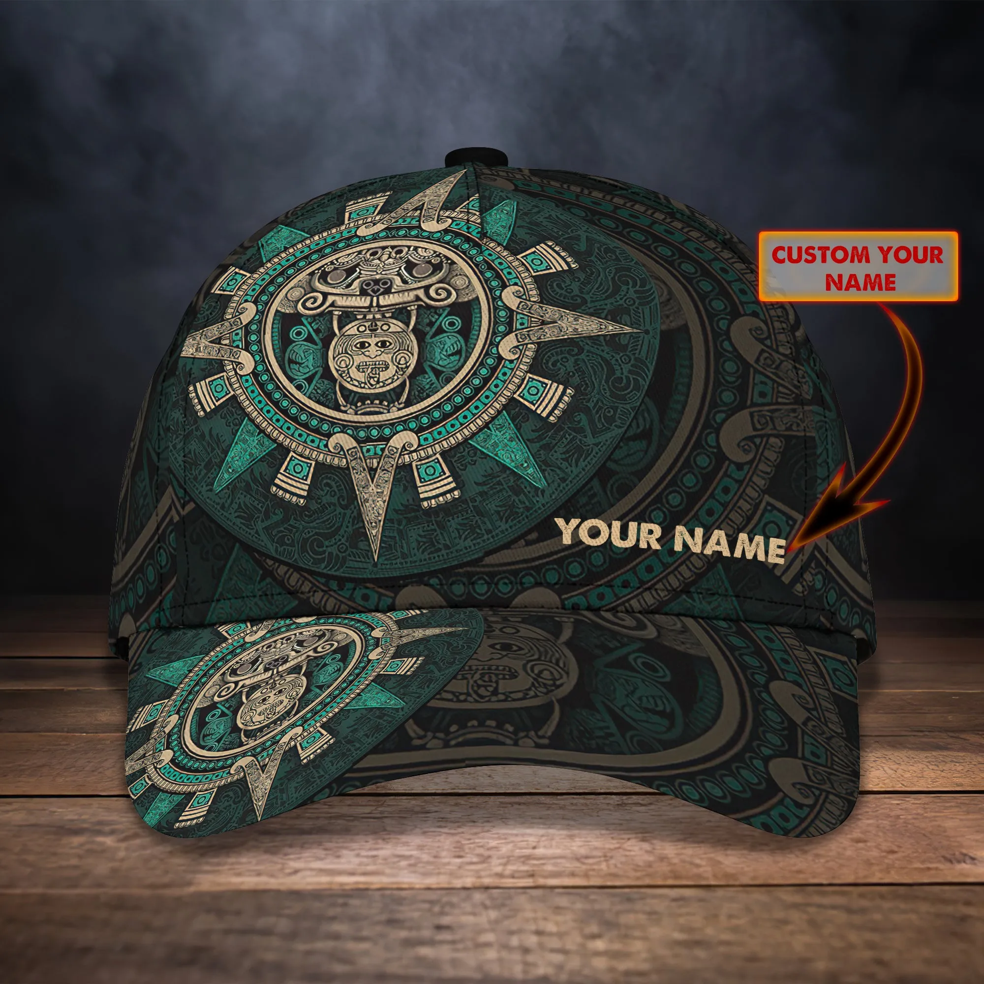 Aztec Mexican Green - Personalized Name Cap - HN95