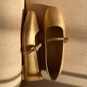 BAILATIRA GOLD FLATS (Square-Toe)