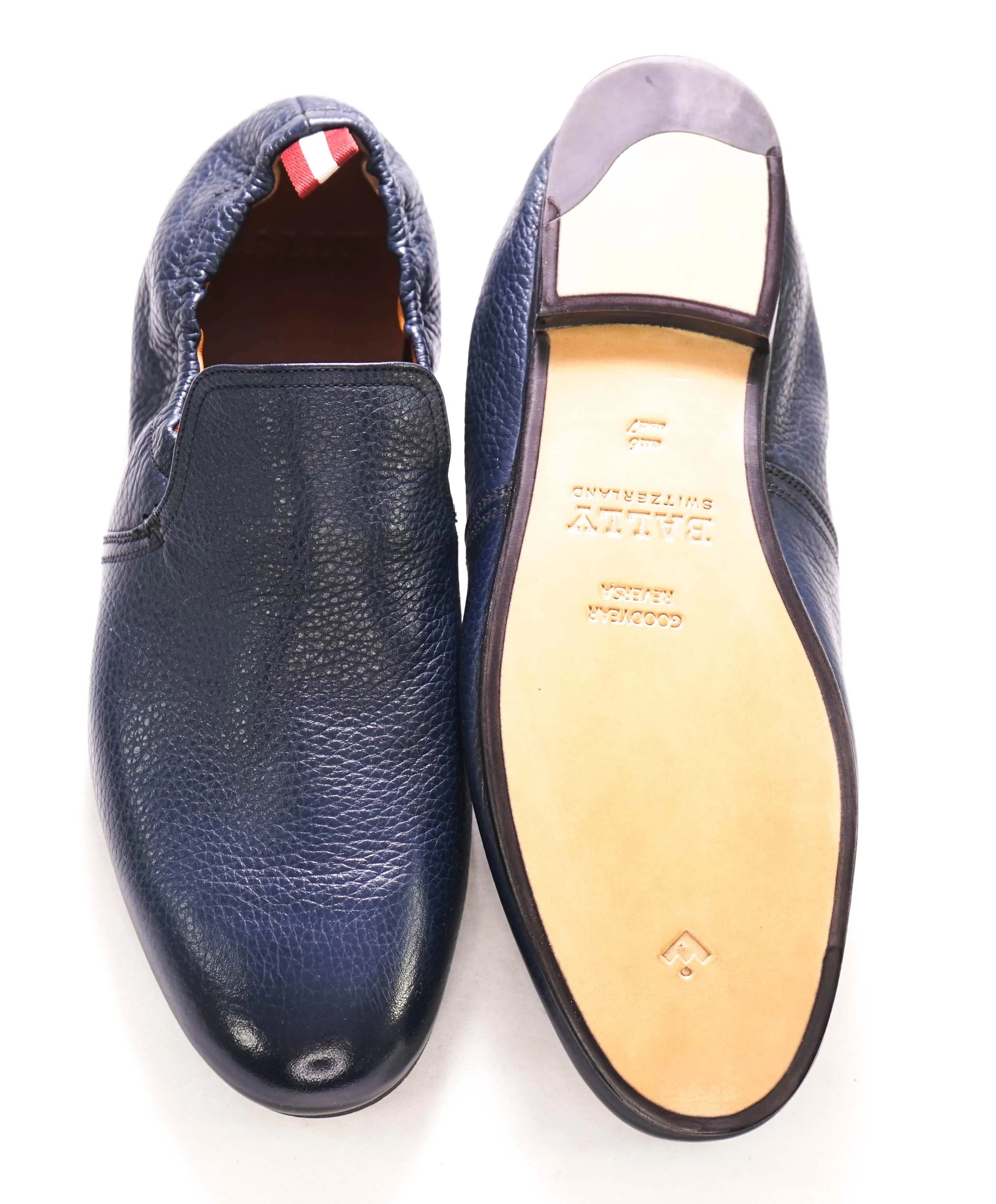 BALLY - “PLANK/136” Goodyear Reverse Blue Leather Loafers - 7 D