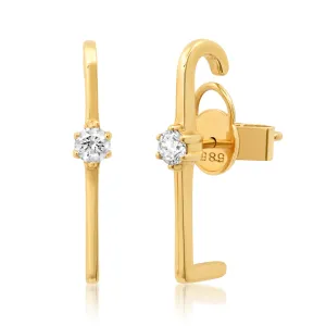 BAR-NONE DIAMOND STUDS, 14KT GOLD