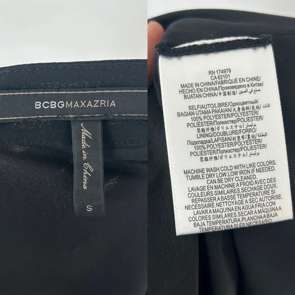 BCBGMAXAZRIA Black Chiffon Asymmetric Formal Skirt