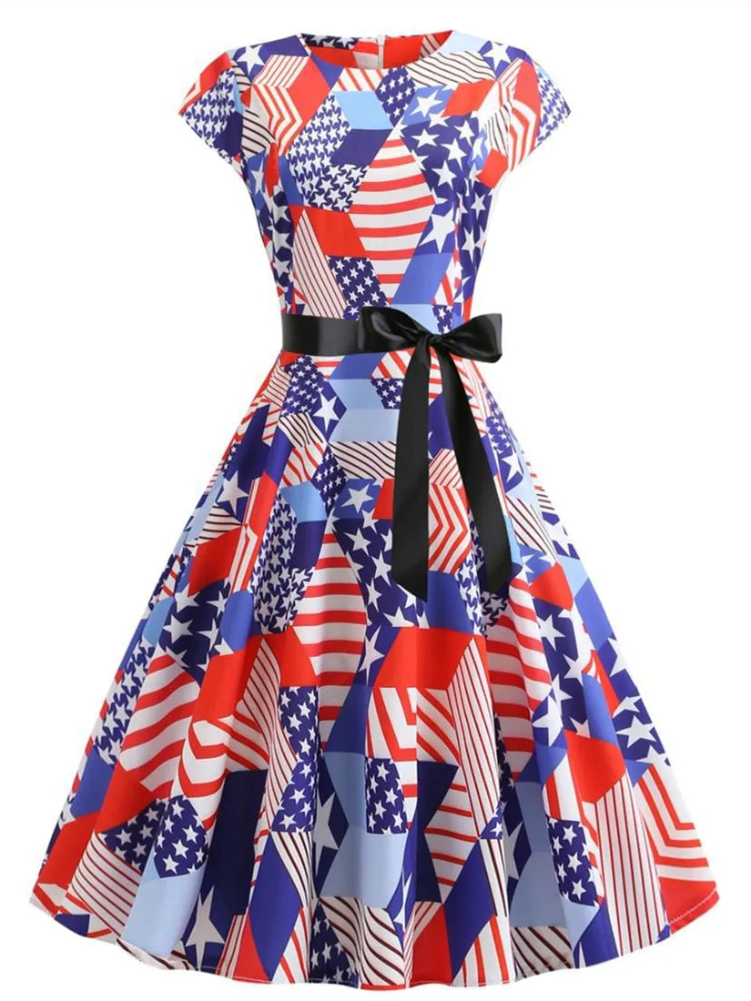 BerryBetty - Independence Day 50'S 60'S Rockabilly Swing Dress
