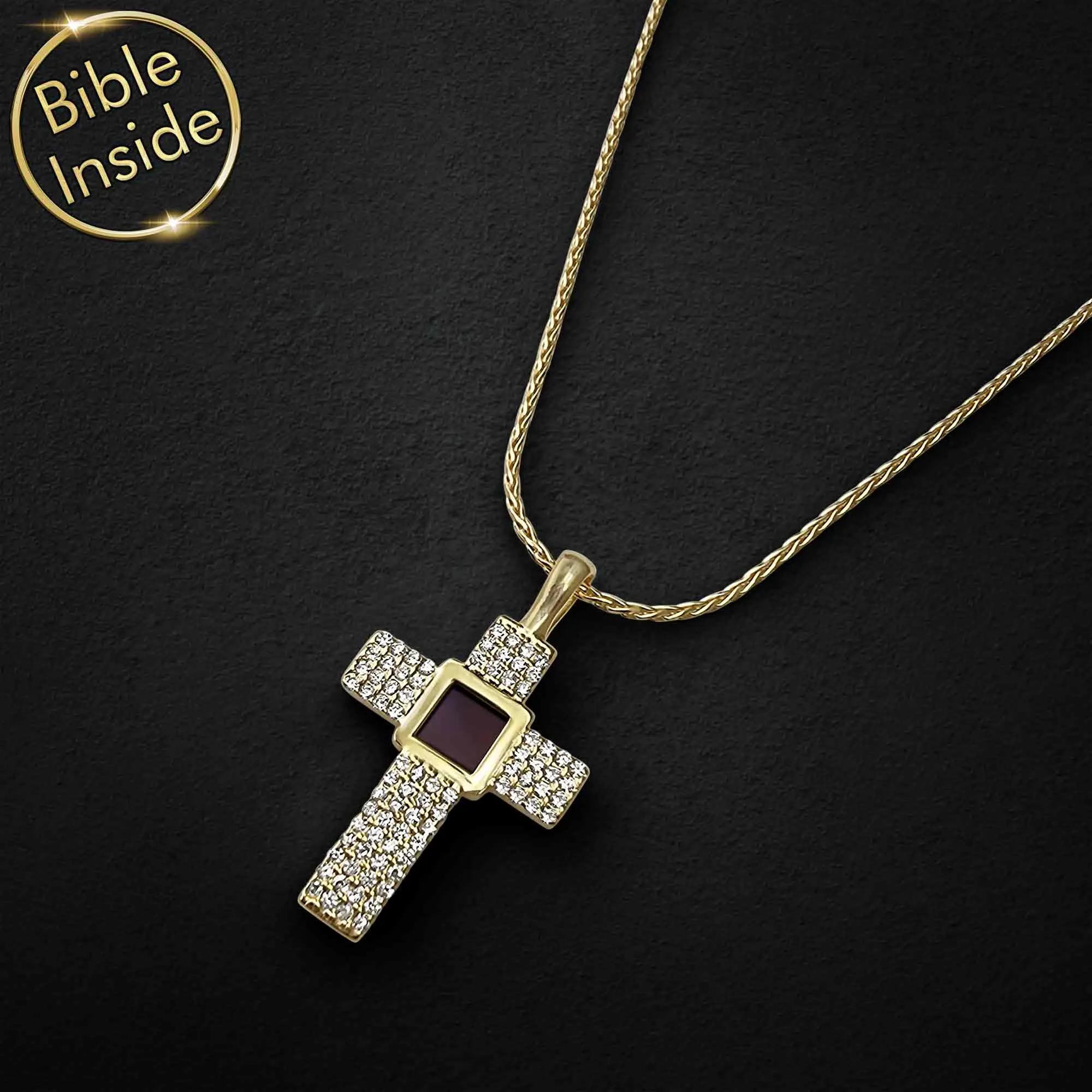 Bible Jewelry With Nano Holy Scripture - Aurora Cross Necklace