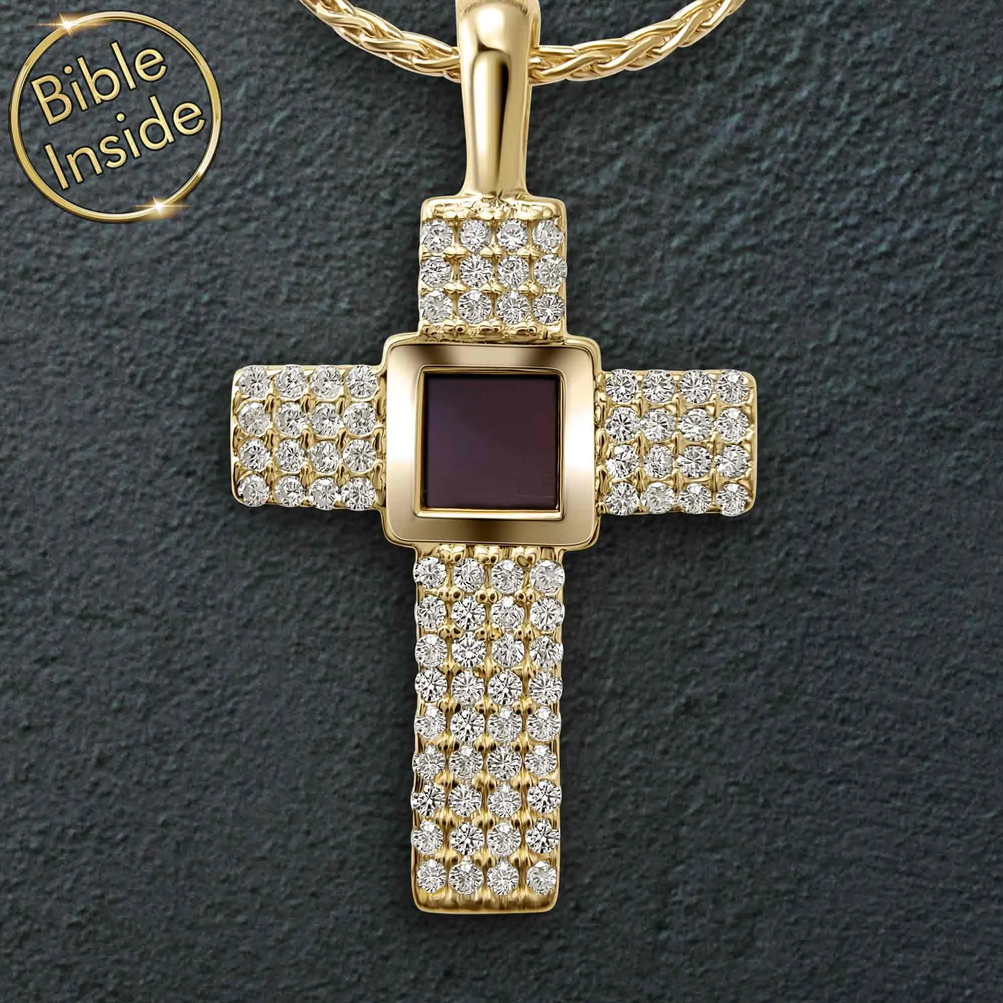 Bible Jewelry With Nano Holy Scripture - Aurora Cross Necklace
