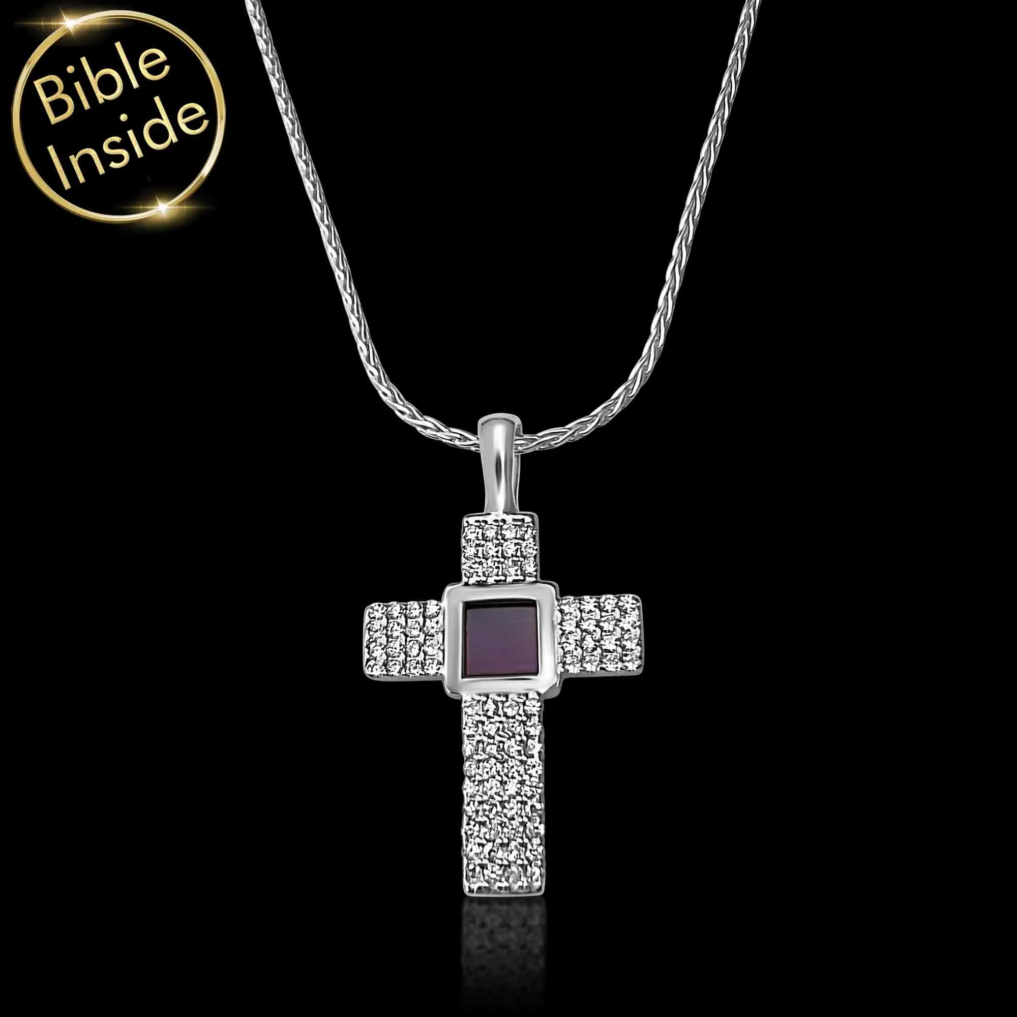 Bible Jewelry With Nano Holy Scripture - Aurora Cross Necklace