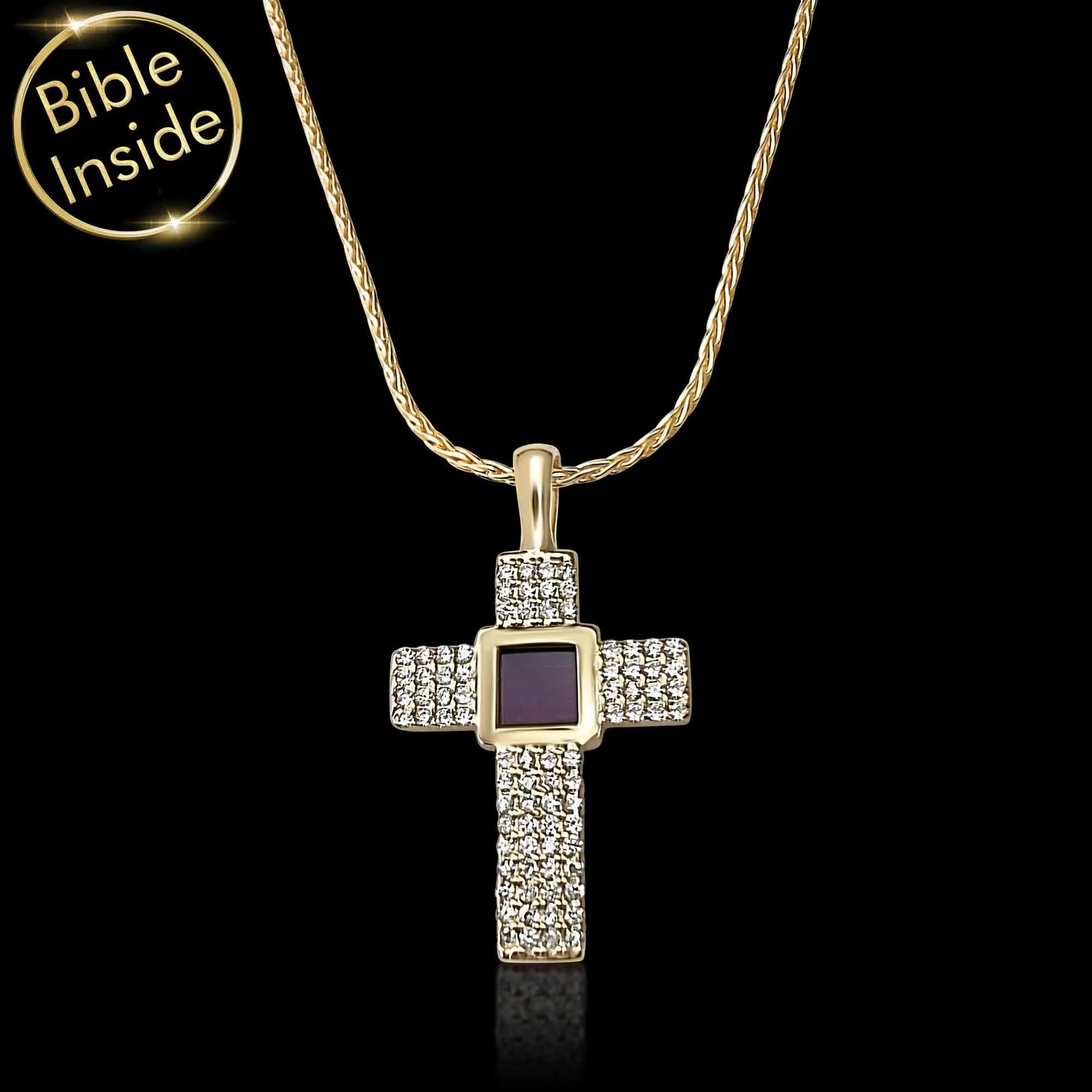 Bible Jewelry With Nano Holy Scripture - Aurora Cross Necklace