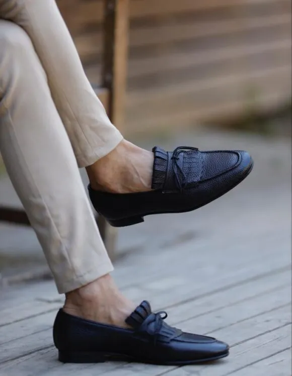 Black Kiltie Loafers
