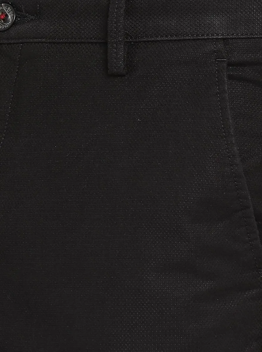 Black Solid Uno Fit Casual Trouser | JadeBlue
