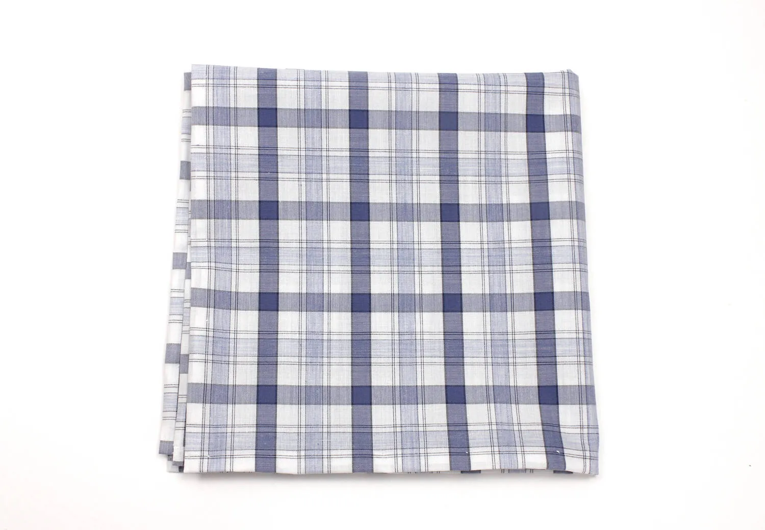 Blue and White Plaid Pocket Square