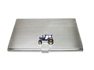 Blue Classic Farm Tractor Business Card Holder