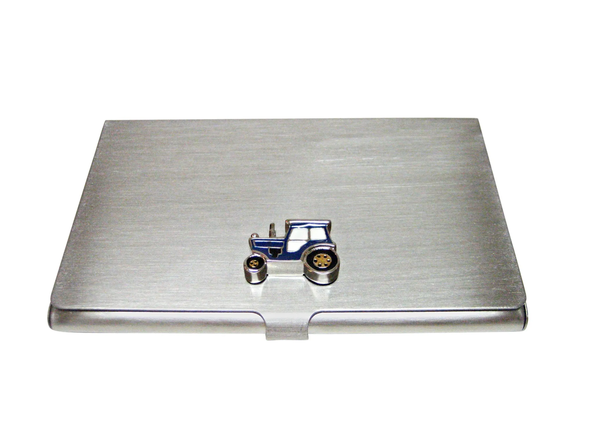 Blue Classic Farm Tractor Business Card Holder