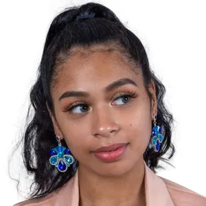 Blue Dynasty Rhinestone Earrings