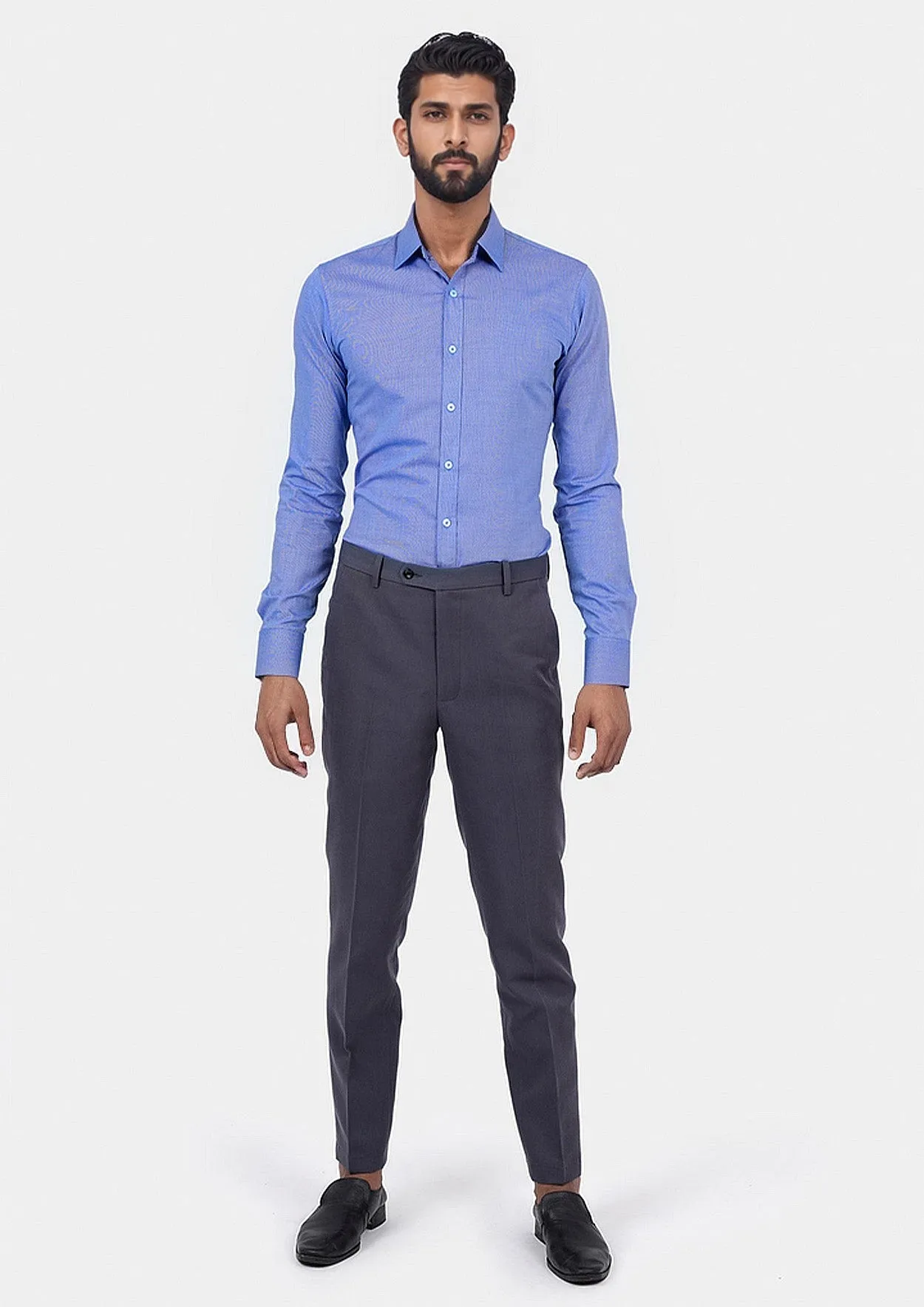 Blue Egyptian Cotton Broadcloth Shirt