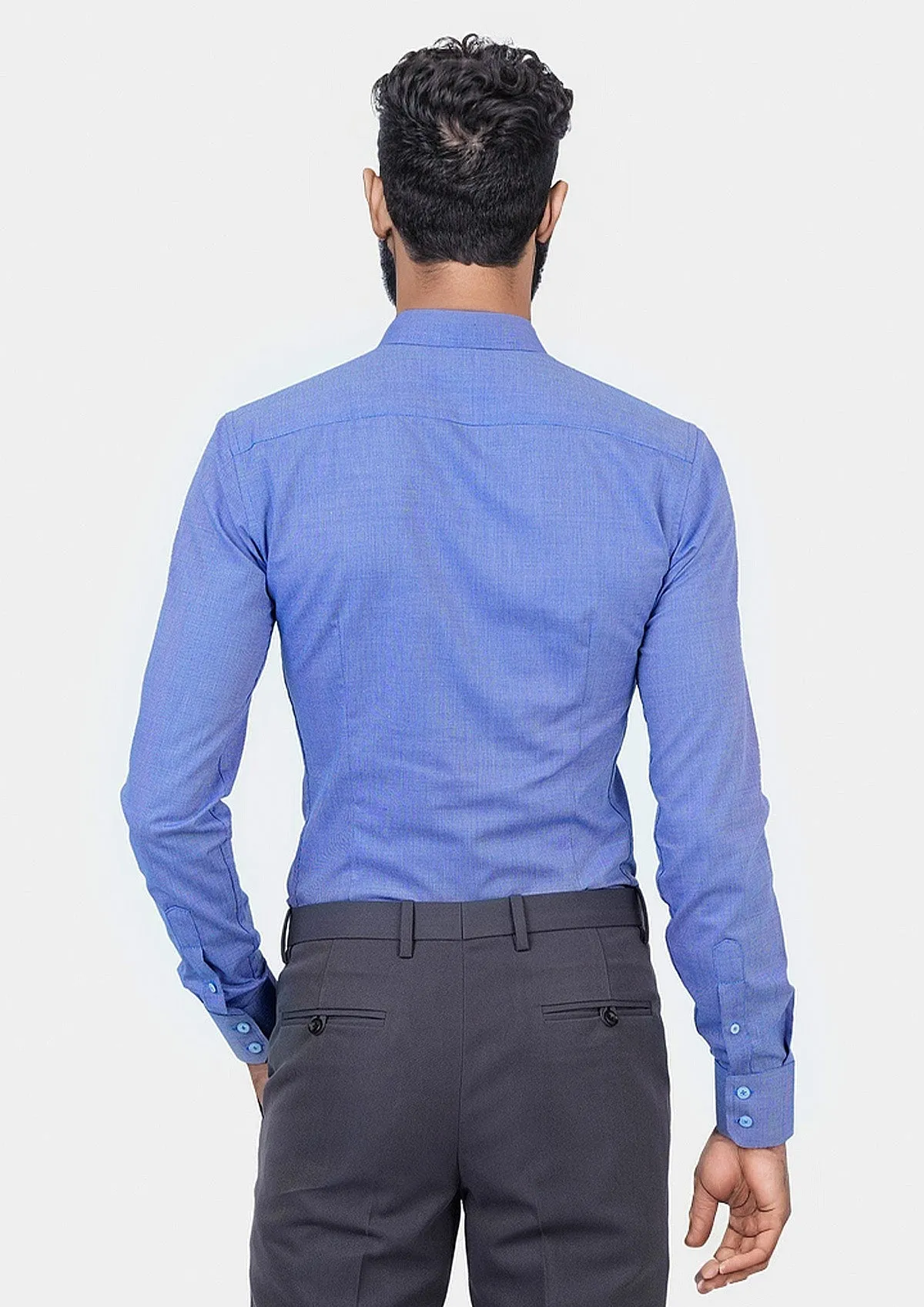 Blue Egyptian Cotton Broadcloth Shirt