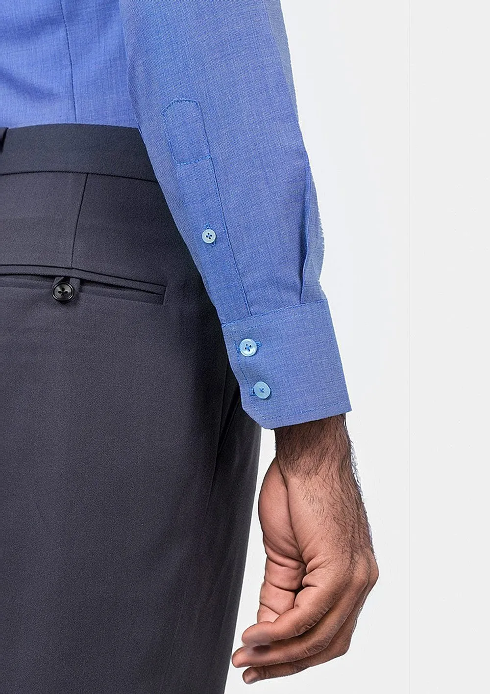 Blue Egyptian Cotton Broadcloth Shirt