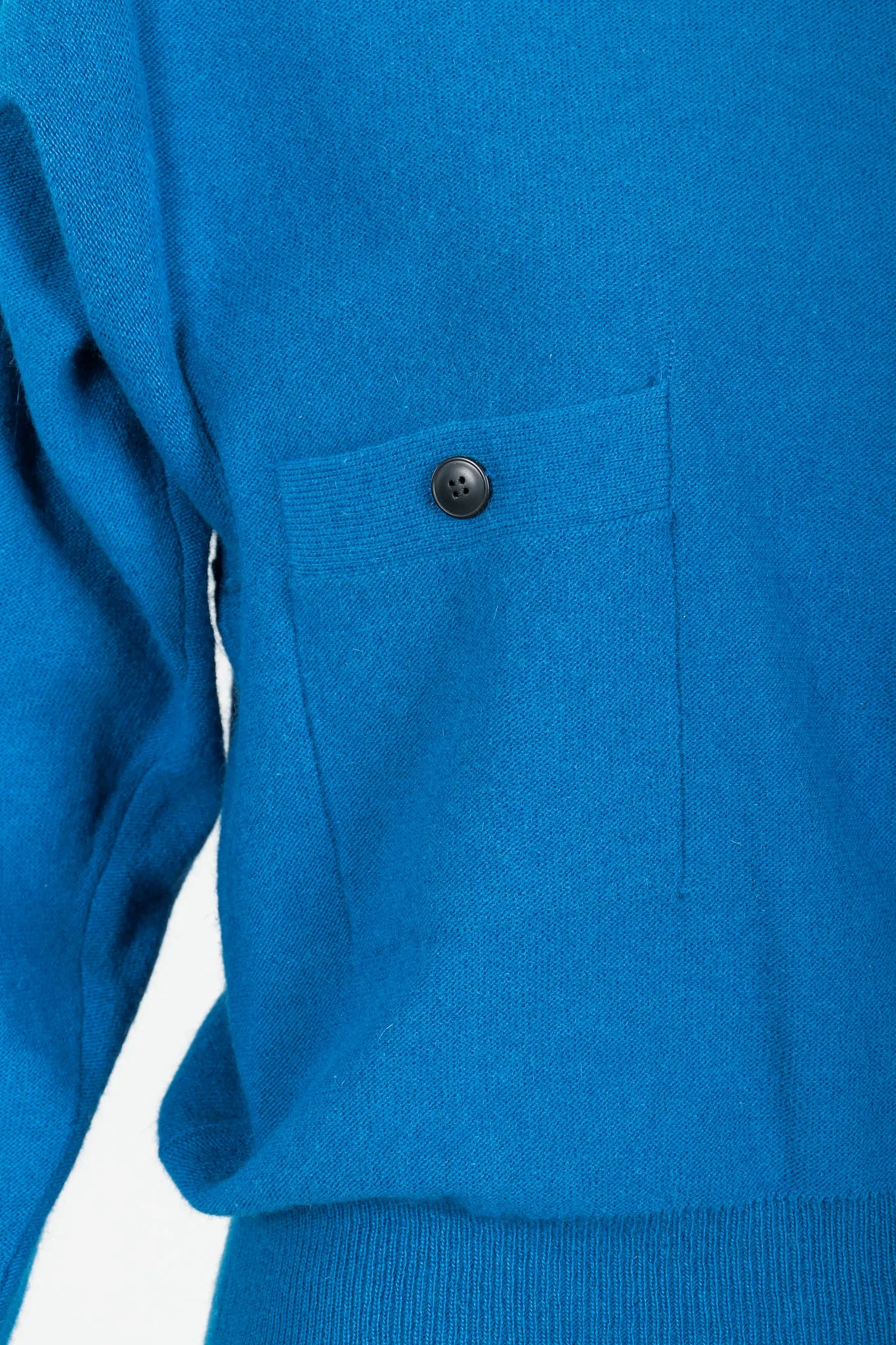 Blue Knit High Neck Sweater