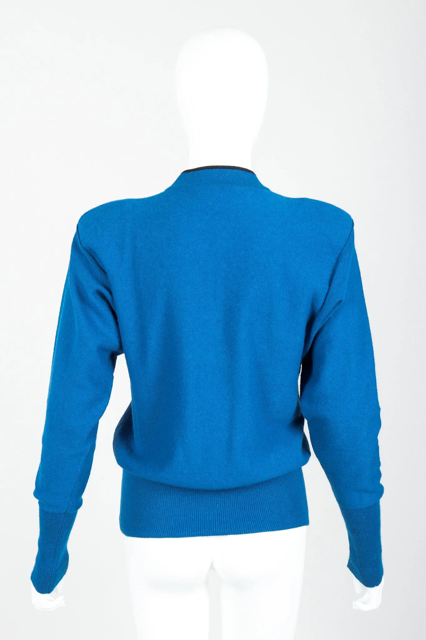 Blue Knit High Neck Sweater
