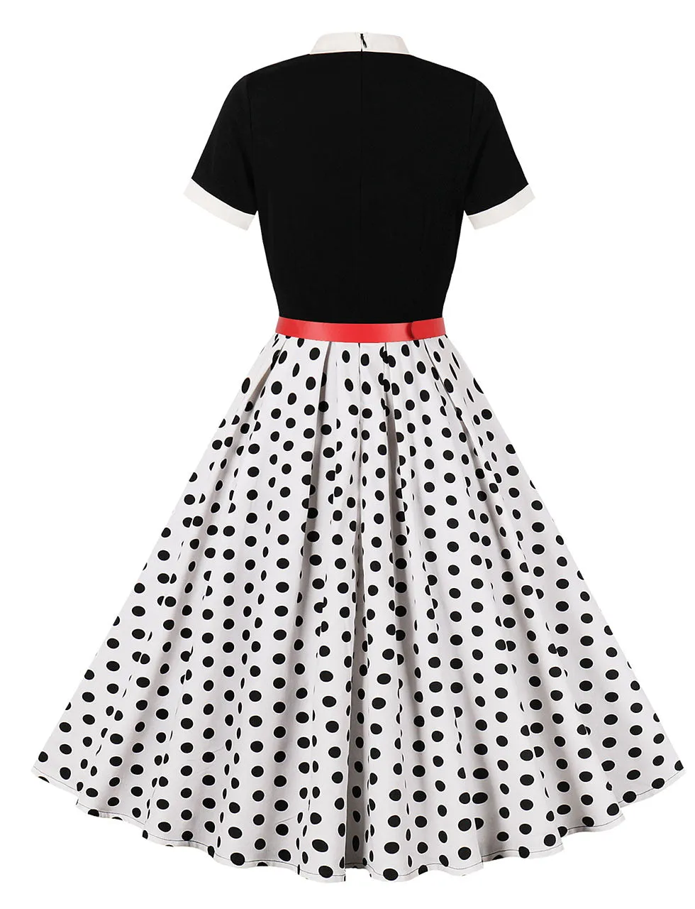 BowKnot Collar Polka Dots Vintage 1950S Dress